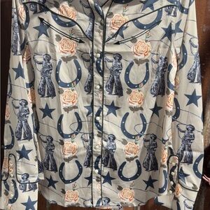 Rodeo Quincy Johnnys Rosie Pearl Snap Shirt